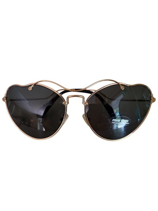 Miu Miu Accessories - NWT Women's Miu Miu Oversized Butterfly Sunglasses Antique Gold Frame Gray Lens